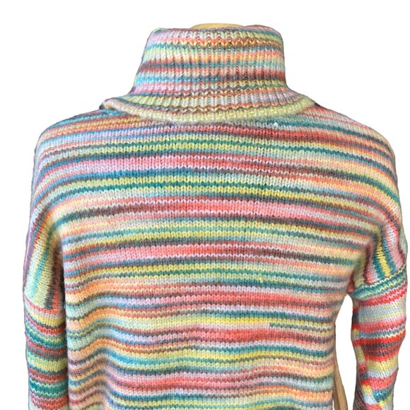 Love Token Holly Space Dye Turtleneck Sweater Sz S Multicolor Coastal Winter - Picture 9 of 13